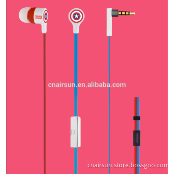 High Quality Super Bass Flat Cable Earphones With Microphone